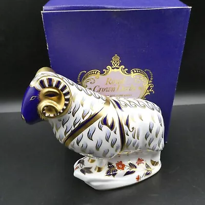 Buy Royal Crown Derby Paperweight Goviersof Sidmouth Ram Gold Stopper Perfect Boxed • 127.99£