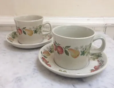 Buy Vintage Wedgwood Cups And Saucers Quince 1970s • 9.50£