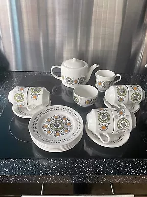 Buy Vintage Retro 21 Piece Broadhurst Tea Set Plates Kathie Winkle Renaissance • 49.99£