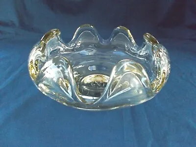 Buy Vintage Heavy, Clear Glass Hand Blown Bowl Size:  8-1/2  Diameter X 4-1/4  Tall • 7.64£