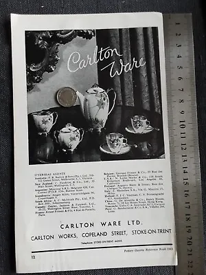 Buy Advert Print Carlton Ware Ltd Stoke-on-Trent Industry 1963 • 4.99£