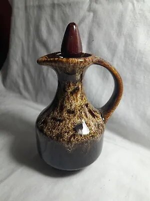 Buy Vintage Pottery - Fosters Honeycomb Drip Glaze Oil / Vinegar Jug Pourer • 3.50£