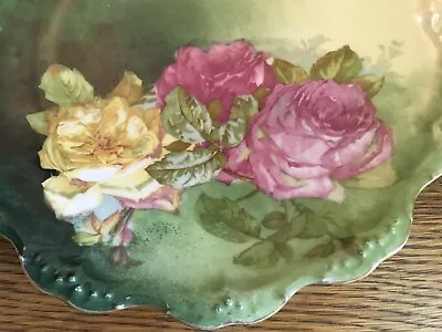 Buy Antique C1914 Coiffe Limoges Plate~Decorated With Gorgeous Roses By L.RL. C1920 • 65.36£