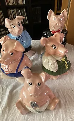 Buy NATWEST PIGS FULL SET 5 WADE PIGGY BANKS, Money Boxes,excellent Condition • 50£