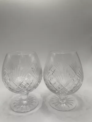 Buy ROYAL DOULTON CRYSTAL BRANDY GLASSES,  JUNO Cut Crystal, Set Of Two, Marked • 17.99£