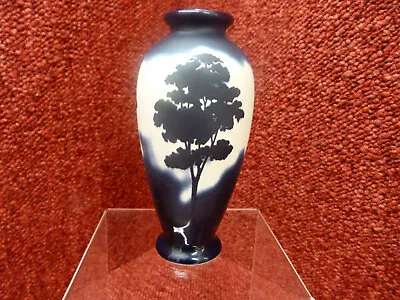 Buy Moorland Pottery Blue Tree Acid Etched 5.25  High Perfect 1999 • 25£