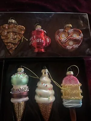 Buy 6 Colourful Multicoloured Glass XMAS  Tree Bauble Decorations PASTRIES /ICE’s • 14.99£