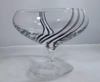 Buy Caithness Black & White Spiral Stripe Design Art Clear Glass Footed  Dish/bowl • 12£