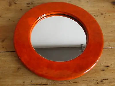 Buy Vintage Italian Bitossi ? Mid Century Pottery Orange Round Mirror • 150£