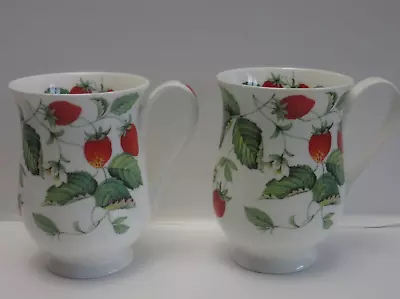 Buy Roy Kirkham Fine Bone China Alpine Strawberry Eleanor Coffee Mug Set Of 2 • 39.99£