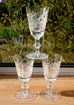 Buy 3 Vintage Edinburgh Crystal HIGHLAND Port Or Sherry Glasses  Signed 12cm High • 15£