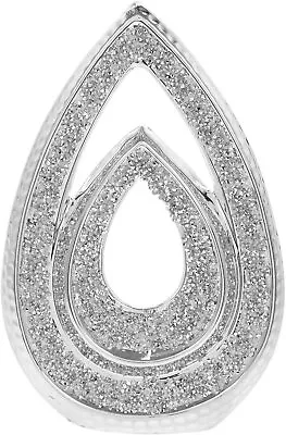 Buy  Silver Sparkle Teardrop Heart Crystal Sculpture Home Decor Ornament Leonardo • 17.99£