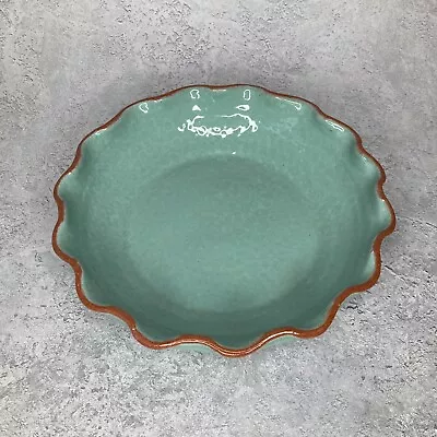 Buy Cevalfer Portugal Handcrafted Large Green Pottery Serving Bowl Platter • 48.99£