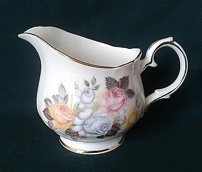 Buy Duchess Mossleigh Milk Jug Bone China Tea Set Creamer Blue Pink & Yellow Roses • 26.95£