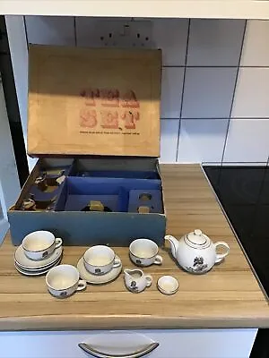 Buy Vintage Childs China Tea Set 4 Cups, Saucers, Tea Pot ,Milk Jug & Sugar Bowl • 13£