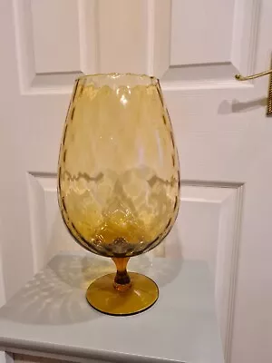 Buy Vintage 1970s Brandy Amber Glass Vase, XL. Beautiful Piece.  Perfect Condition. • 15£