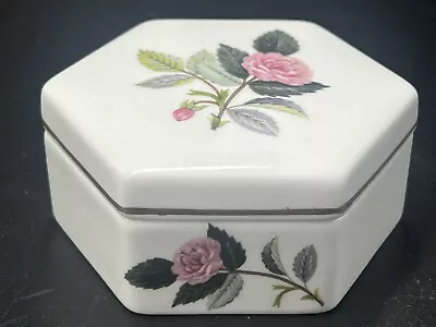 Buy Wedgwood Hathaway Rose Hexagonal Bone China Trinket Box • 7.50£