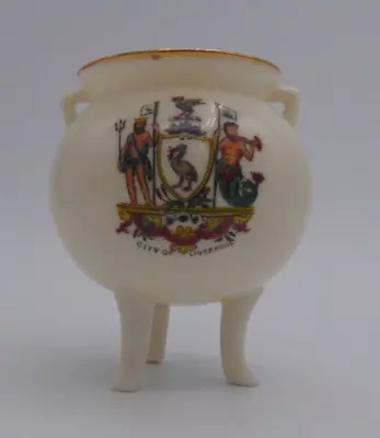 Buy W.H GOSS Crested China Aberdeen Bronze Pot City Of Liverpool Crest (3) • 5.99£
