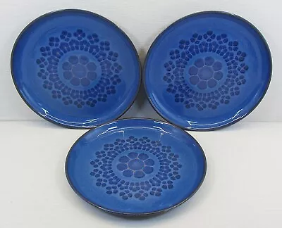 Buy Denby Midnight Blue Dinner Plates 26cm Stoneware X 3 • 31.99£