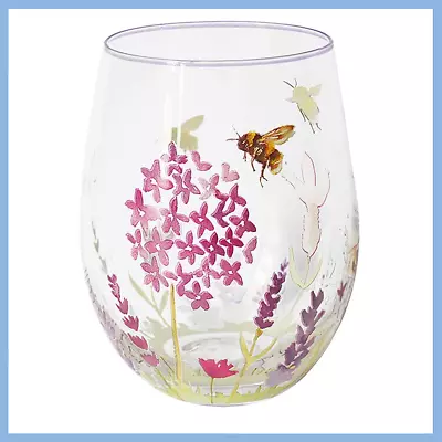 Buy Leonardo Collection Lavender & Bees Painted Glass Tumbler • 7.99£