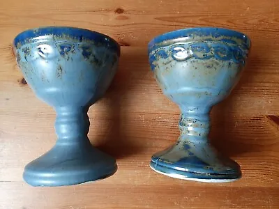 Buy 2 X Porthmadog Design Ceramic Welsh Pottery Blue Taplet Cup Chalice England • 16£