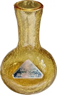 Buy Vintage Morgantown Amber Crackle Glass Lead Crystal Bud Vase Floral 3.5” USA • 22.32£