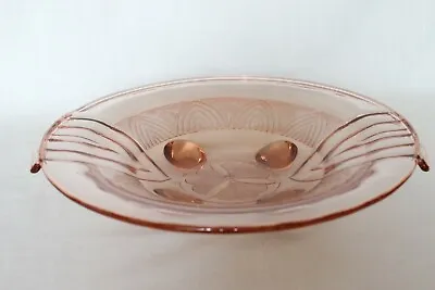 Buy Art Deco Pink Glass Shallow Bowl  • 21.99£