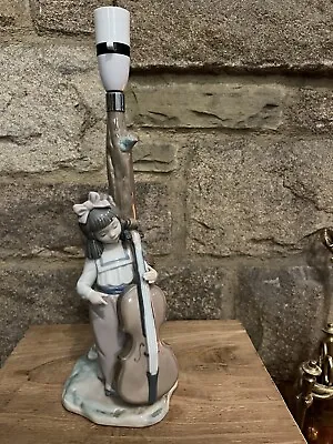 Buy Girl With Cello Lamp Base NAO Handmade In Spain By Lladro DAISA 1988 • 75£