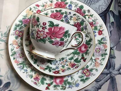 Buy Crown Staffordshire China Colourful Floral Cup Saucer And Plate • 8£