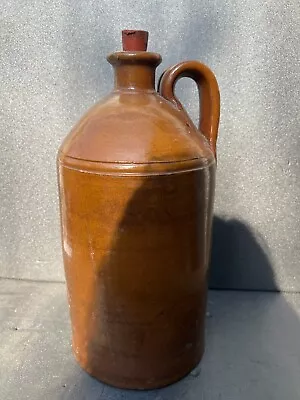 Buy Vintage Large Salt Glaze Stoneware Bottle Flagon Brown • 19.99£
