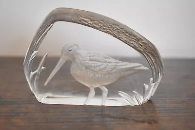 Buy Vintage Wedgwood Crystal Glass Snipe Bird Paperweight Decorative Collectible • 12.95£