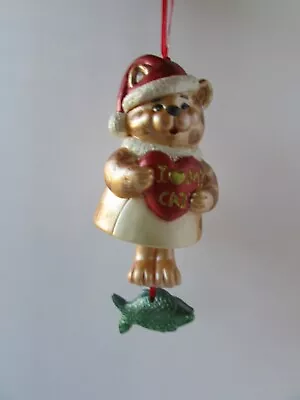 Buy Ceramic Cat Fish Christmas Bell Ornament I Love My Cat Bell Christmas Ornament • 15.22£