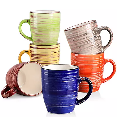 Buy Vancasso ALBERO 6 Piece Mugs Multicolour Stoneware 13oz Coffee Cup Tea Milk Cups • 18.59£