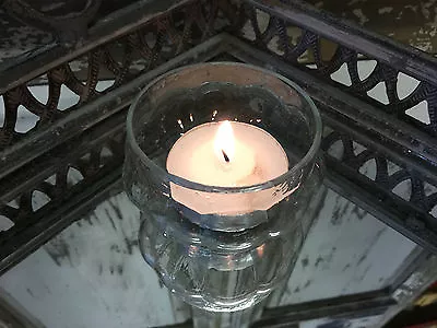 Buy Vintage Antique Chic Silver Glass Tea Light Holders Candle Wedding Table Centre • 2.19£
