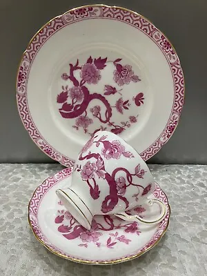 Buy Vintage Royal Tuscan Fine Bone China Trio Gorgeous Pink & White Pattern VGC • 8.99£