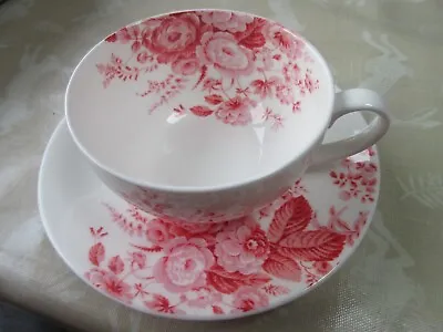Buy Laura Ashley Cup Saucer Bone China White Red Floral Flowers • 9.90£