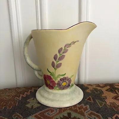 Buy Antique Art Deco Decoro Pottery Jug Vase C. 1935 Hand Painted Floral Pattern • 12£