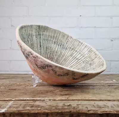 Buy 21st Century Original Art Pottery Textured Orange Ceramic Bowl By Hilary Marsh • 300£