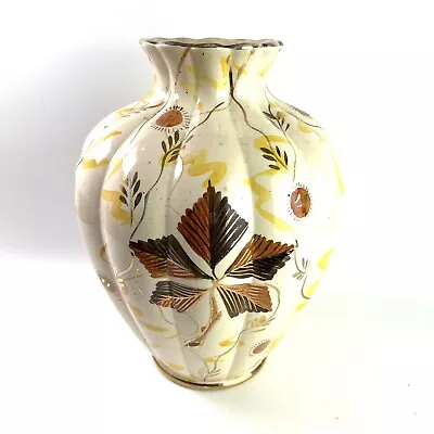Buy Large Vintage Retro Kensington Ware Lustre Vase Mid Century Autumn Leaves • 22.50£