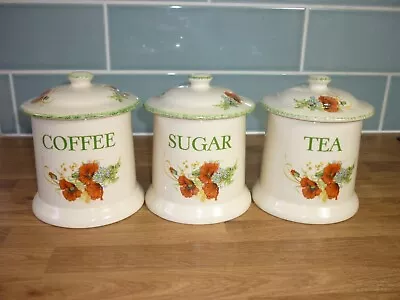 Buy Kernewek Pottery Cornwall Poppy Tea Sugar Coffee Storage Jars • 20£