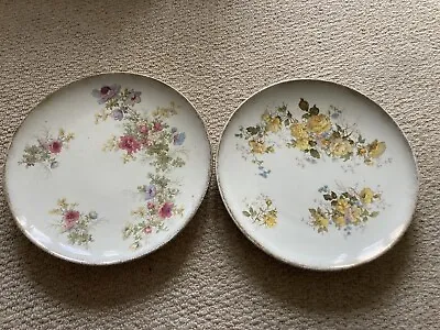 Buy 2 John Maddock & Sons Ltd England - Royal Vitreous C1896 - Flower Pattern Plates • 7£