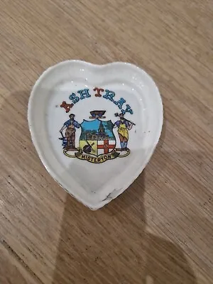 Buy Arcadian Crested Ware Porcelain Heart Shape Ashtray Misterton  • 10£