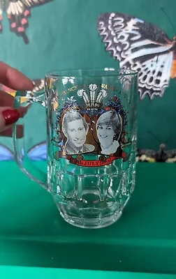 Buy Vintage Retro Royal Wedding Commemorative Glass Tankard Charles & Diana • 4£