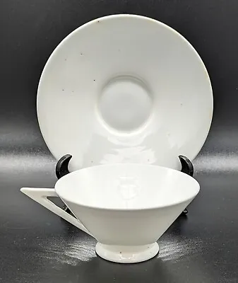 Buy Antique George Jones Aesthetic Movement Very Stylish White Cup & Saucer. C1876 • 35£