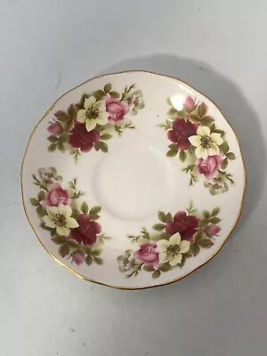 Buy Queen Anne England Bone China Saucer White Pink Red Roses Gold Border E 17 6 #RA • 2.99£