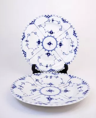 Buy 2 Dinner Plates #1084 - Blue Fluted - Royal Copenhagen - Full Lace - 1st Quality • 144.44£
