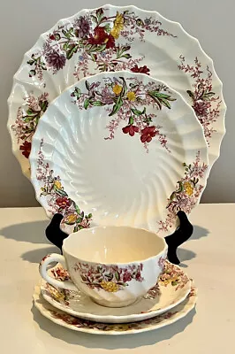 Buy COPELAND SPODE FAIRY DELL 5-PIECE PLACE SETTING -1940’s OLD MARK-GORGEOUS VTG • 45.47£