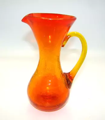 Buy Vintage Orange Crackle Glass Pitcher • 14.48£