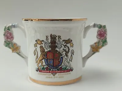 Buy Vintage Victoria C&E Bone China Double Handled Coronation Mug Queen Elizabeth II • 10£