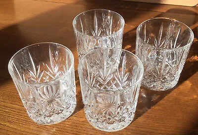 Buy Set Of 4 Vintage Tumblers Cut Glass Whisky Or Spirits • 30£